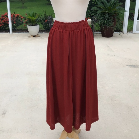Ann Taylor Dresses & Skirts - NEW! ANN TAYLOR Full A-Line Midi Skirt Deep Rust/Red Sz. XL